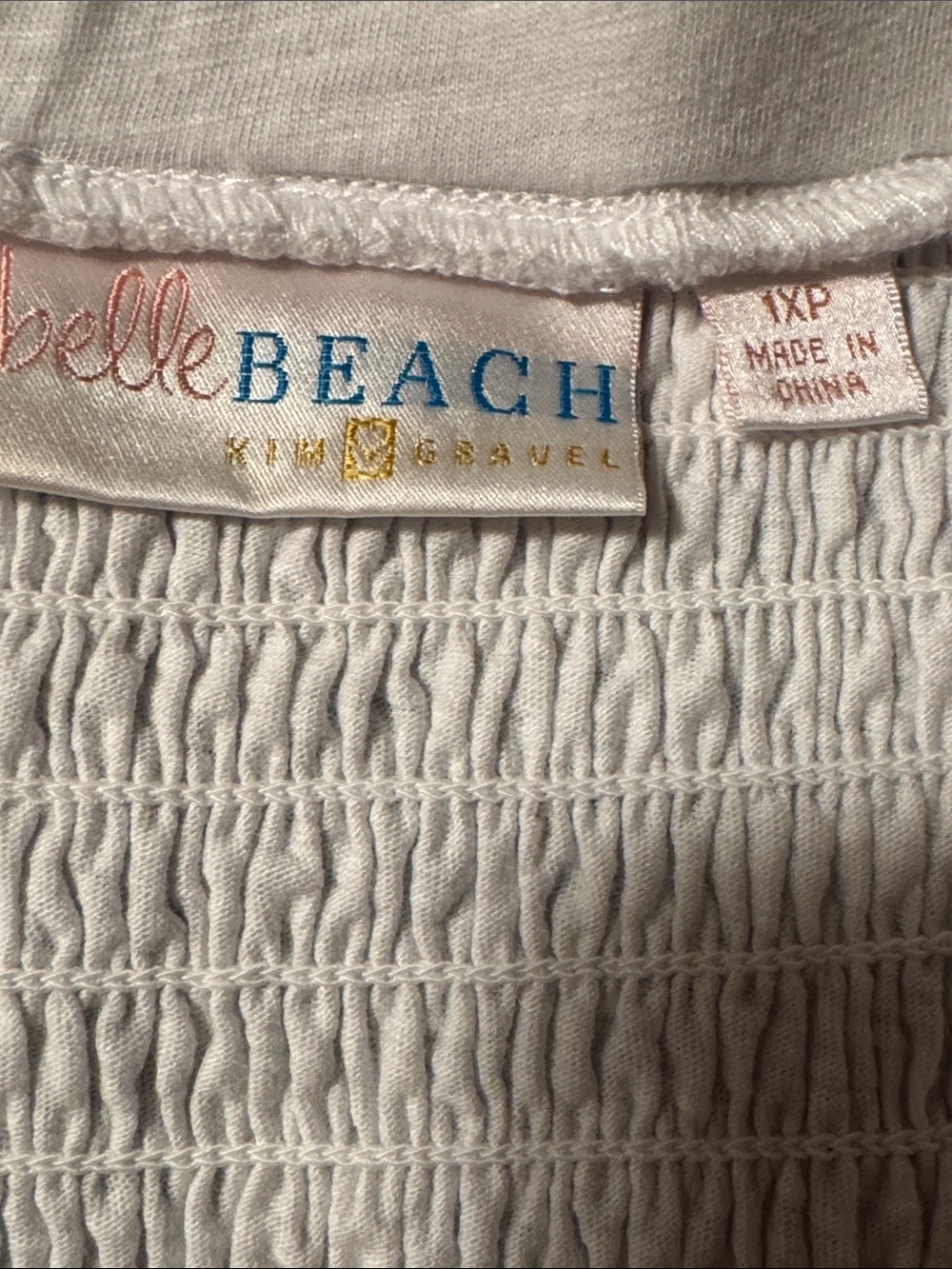 🐷 Belle Beach by Kim Gravel Petite Smocked Maxi Cover Up Dress A498320 QVC - Picture 6 of 11